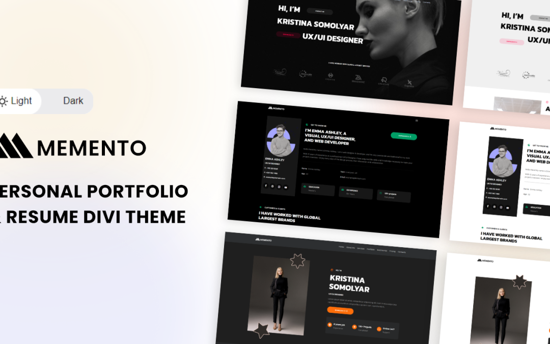Memento – Portfolio & Resume WordPress Divi Child Theme