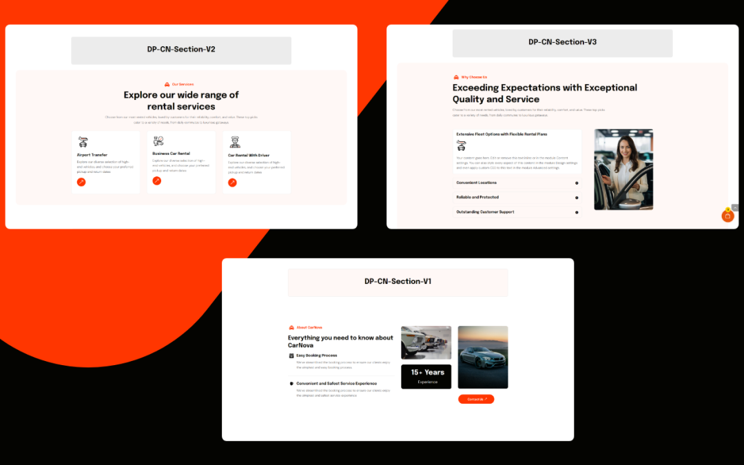 Divi Sections V1 to V3