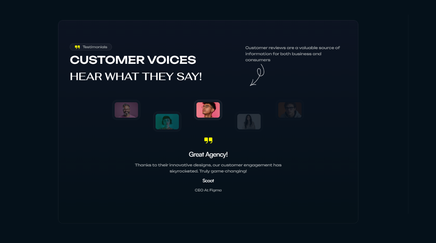 Testimonials framer section